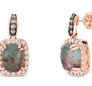 Le Vian® Peacock Aquaprase™ & Chocolate Diamond Earrings in 14K Strawberry Gold®